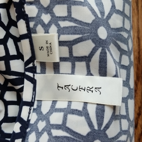 (S) Tacera Geometric Print Loose ¾ Sleeve V Neck Tunic Dress Vacation Summer - Picture 3 of 10